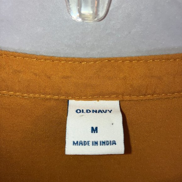 Old Navy Womens Ochre Yellow Bib Collar Blouse / Top Size M - Picture 4 of 15